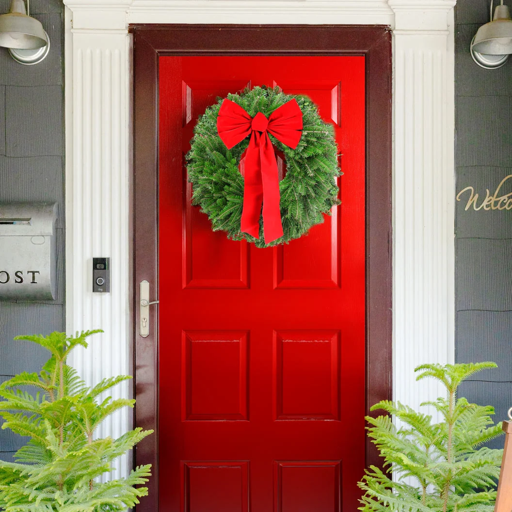 Fraser Fir Wreath with Red Bow 1 Fraser Fir Wreath with Red Bow