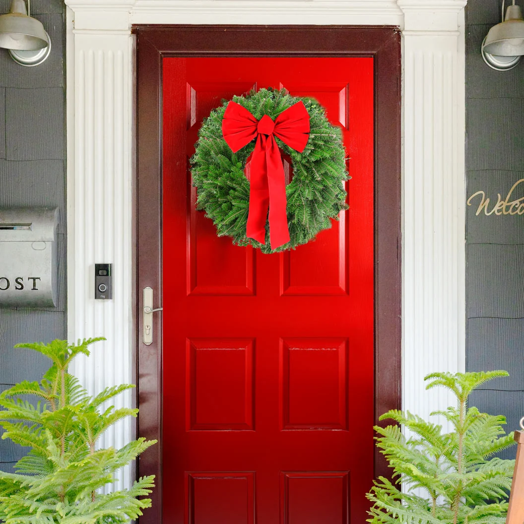 Fraser Fir Wreath with Red Bow 2 Fraser Fir Wreath with Red Bow