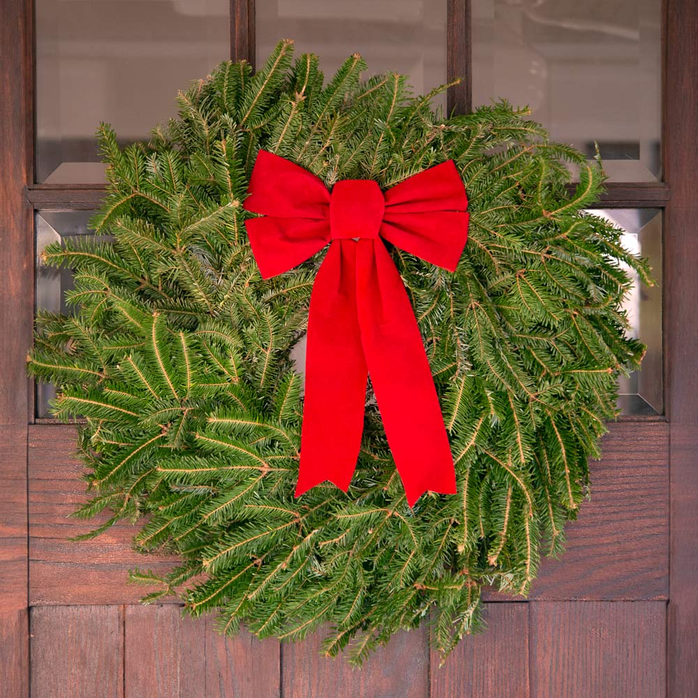 Fraser Fir Wreath with Red Bow 3 Fraser Fir Wreath with Red Bow