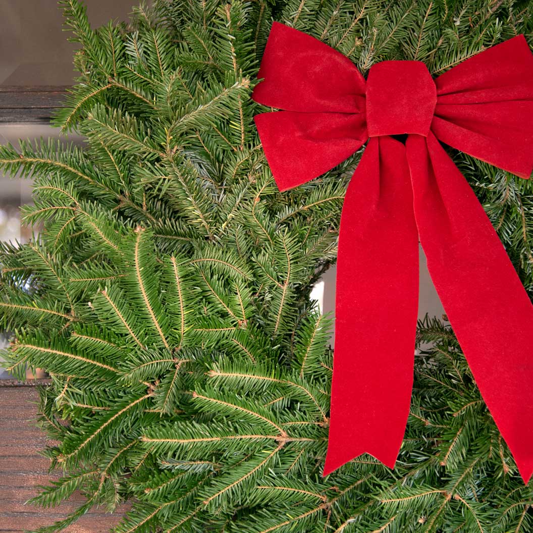Fraser Fir Wreath with Red Bow 5 Fraser Fir Wreath with Red Bow